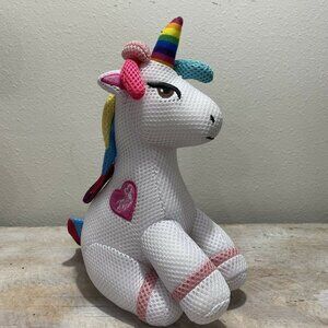 Nickelodeon Jojo‎ Siwa White Rainbow Unicorn Mesh Plush 10.5"